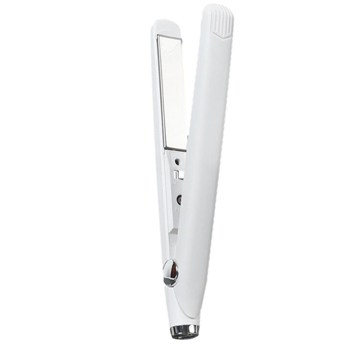 

1шт мини-щипцы для завивки волос 2 в 1 портативный USB-выпрямитель для волос плоские щипцы для завивки волос 19*2cm белый