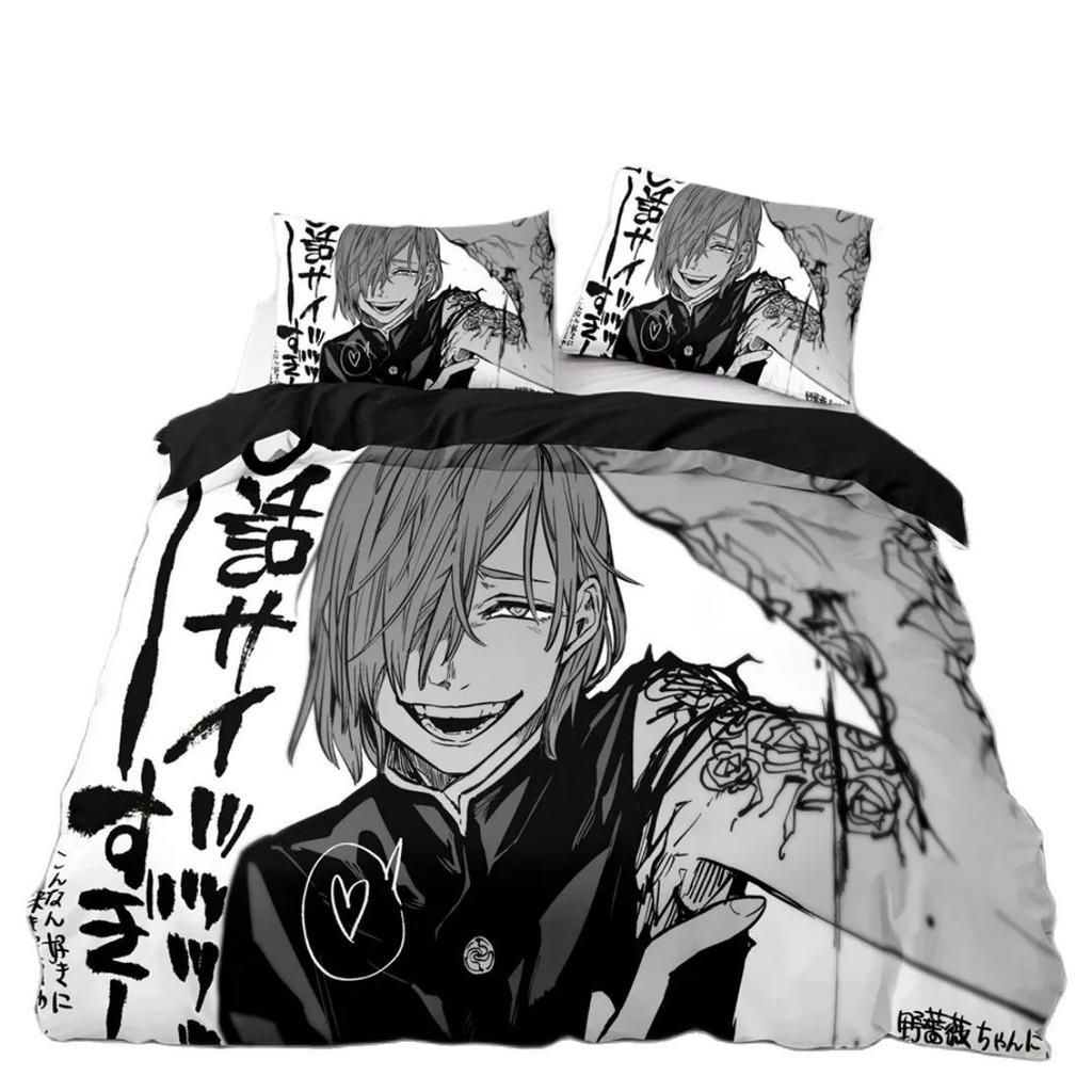 Jujutsu Kaisen Bedding Set,Satoru Gojo Bedding Set for Teenagers Boys Adults,Anime Famous Duvet Cover Sets Twin Queen King