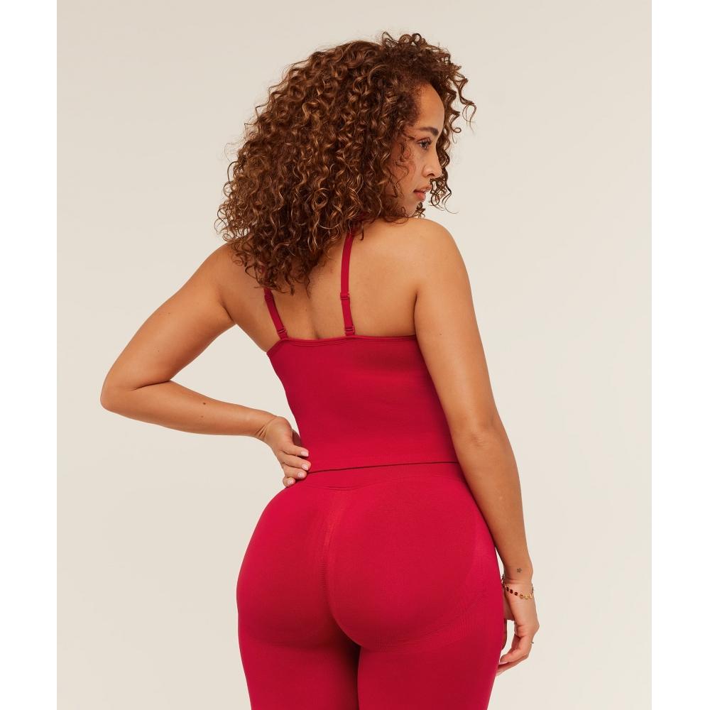 Gymshark Lift Seamless Tank With Shelf Carmine Red B6b8q Rbqw