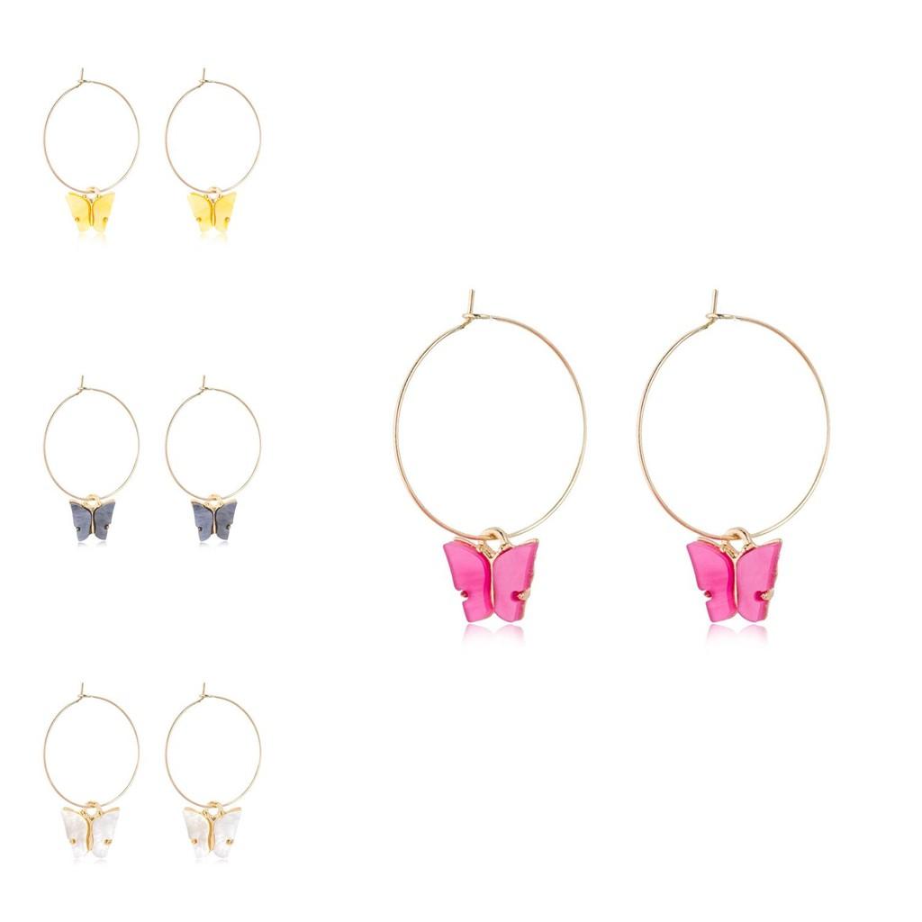 Elegant Women's Butterfly Earrings Alloy Material Popular Fashion Accessory