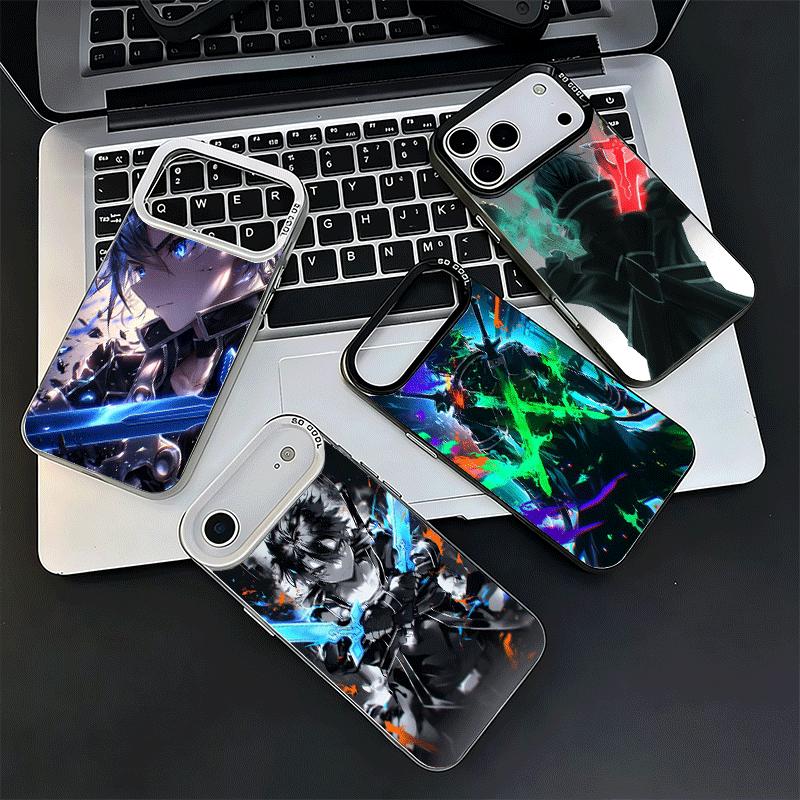 Sword Art Online Kirito Stoßfeste Handyhülle für iPhone 17 Air 16 16E 15 Pro Max 14 Plus 13 Mini 12 Rückseite Anti-Fall Fundas