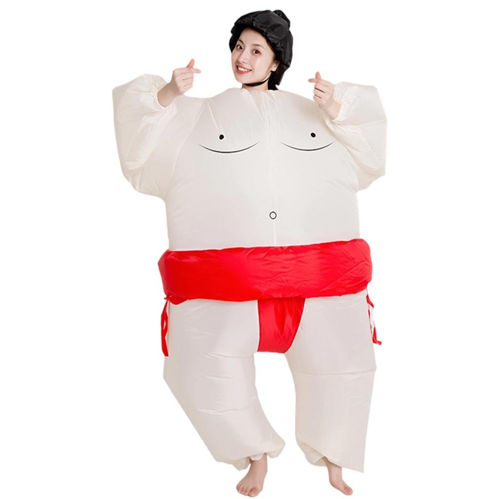 Apparlxer Sumo Wrestler Inflatable Kigurumi Fun Sumo Fits Cultural School Performance Fun for Kids and Adults Costume, 3-Piece Set, Costume,