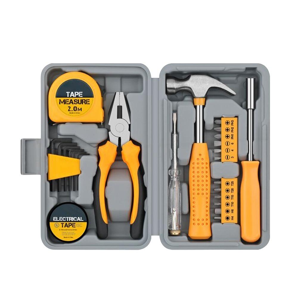 24pcs Compact Design DIY Tool Kit Steel Tools Household Repair Kit Mini Tool Set  For Home Office