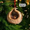 Neue Tier-Weihnachtsornamente 2D Flaches Acryl Vogelanhänger Eule Eichhörnchen Hase Anhänger Weihnachtsbaumdekoration Xmas Hängend