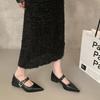 French Niche Black Pointed Single-shoe Women's Shoes New Spring Temperament Late Late Shoes Mary Jane Small Leather Shoes