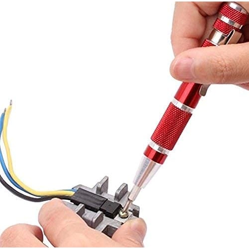 TEMLUM 8-in-1 Pen-Shaped Precision Screwdriver Set with Interchangeable Blades, Mini Screwdriver Set with Magnet, Convenient to Carry, Flathead Screwd