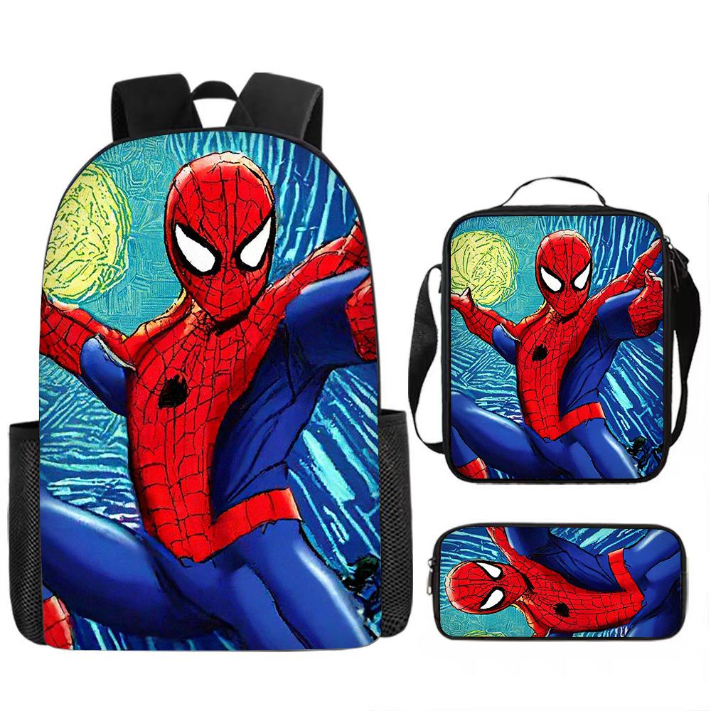 Spider-Man Schoolbag Three-piece Set Student Large-capacity Storage Backpack Outdoor Portable Backpack