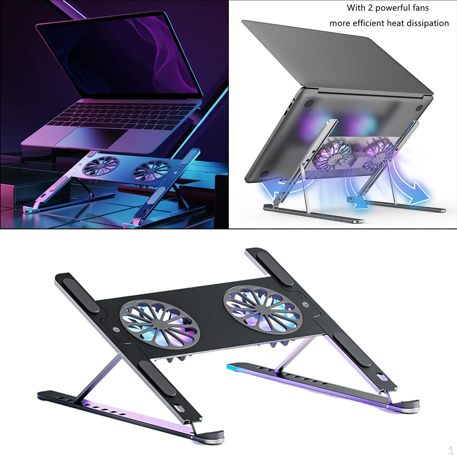 

Adjustable Laptop Holder with Detachable Cooling Fan - Portable Stand for сірий колір