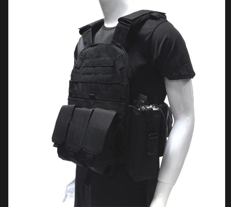 Military Tactical Vest 600D Molle Bags Pouches Black Camo