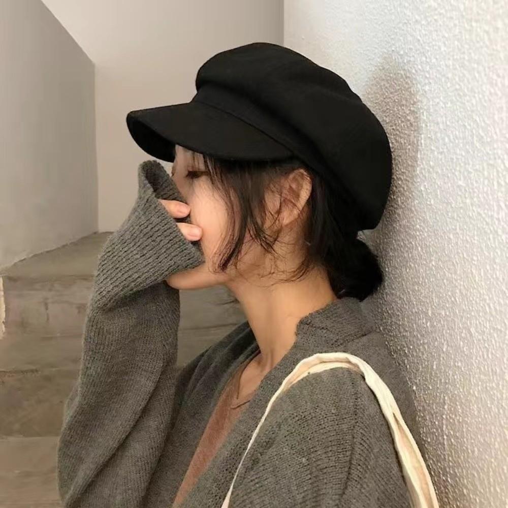 Solid Color British Berets Thick Painter Caps Elegant Artist Hat  Travel