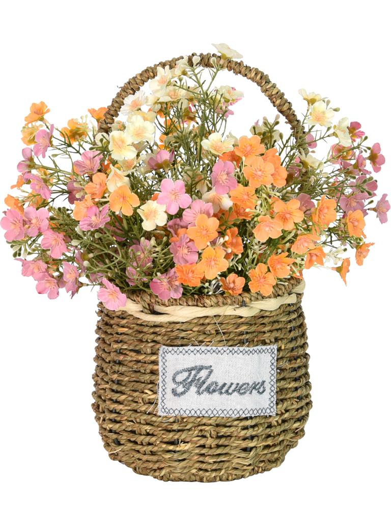 Rustic Flasket Set Artificial Flowers Dried Flowers Living Room Desktop Floral Art Decorations Small Floral Pattern Tia...