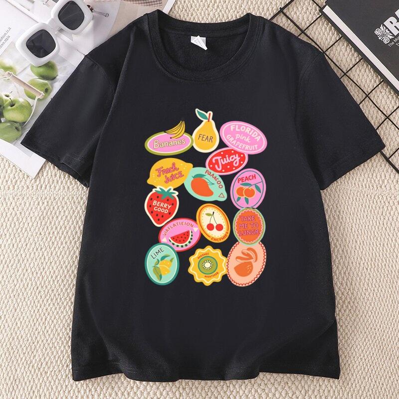 Cute Fruit Strawberry Tshirt Comfortable Summer Cottagecore Berries Tshirt Unisex Crewneck Short Sleeve Tshirts Streetwear