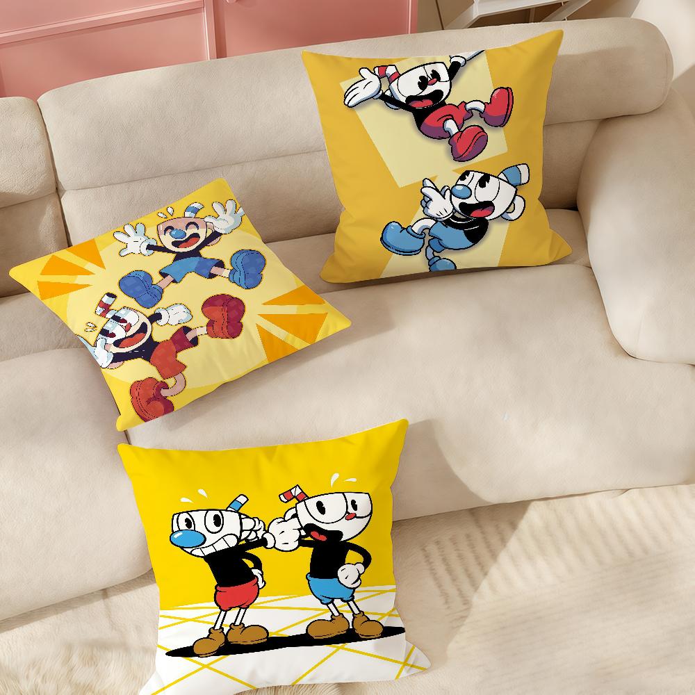 Funny Game C-Cuphead Pillow Case Applicable Space For Guest Rooms Interiors Cars Office House Decoration
