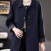 Women's Slim Mid-Length Trench Coat - Autumn/Spring Fashion 2025, Casual Chenille Spandex