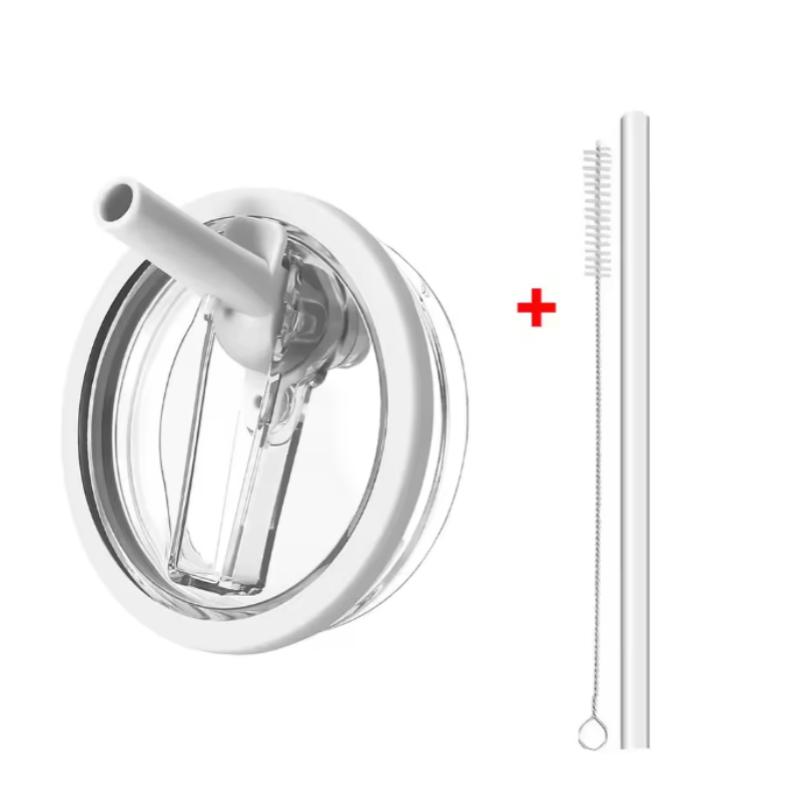 40oz Flip Straw Leak Proof Lid for 2.0 Tumbler Lid Replacement for Stanley Cup Accessories Straw Cover Cleaning Brush with Straw