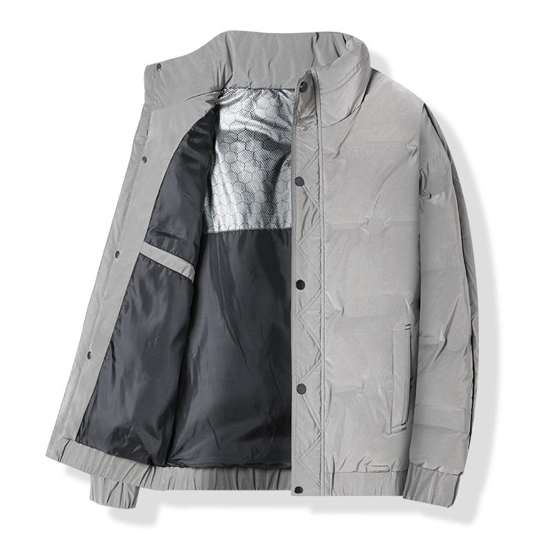 

Зимняя графеновая пуховая куртка Мужская зимняя пуховая куртка Куртка со стойкой воротником Пух белой утки XXXXXL серый