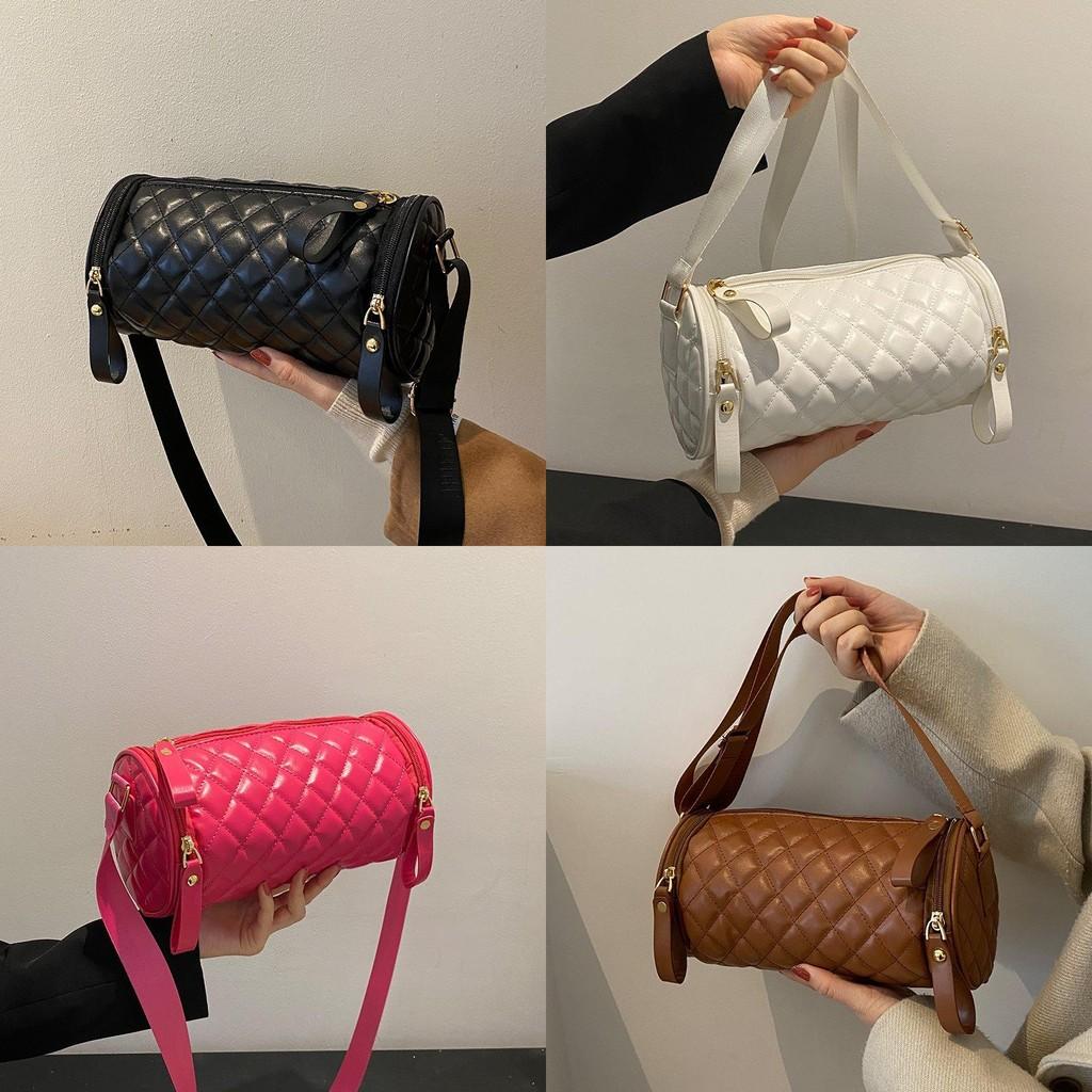 Fashion-forward Cylinder Shape Women's Sling Bag Ideal For Daily Use With Soft Pu Material