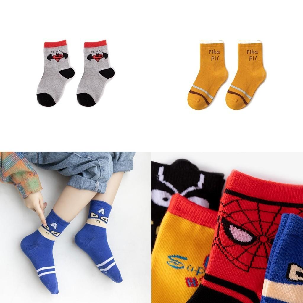 Colorful Spider-man Cotton Socks Featuring Adorable Cartoon Design For Kids