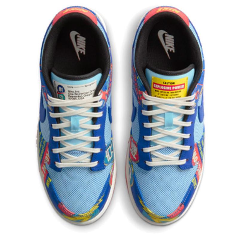 Nike Dunk Retro OG "Firecracker" "CNY" Double-layer Scratch Card Low-top Skate Shoes for Women in Blue and Red