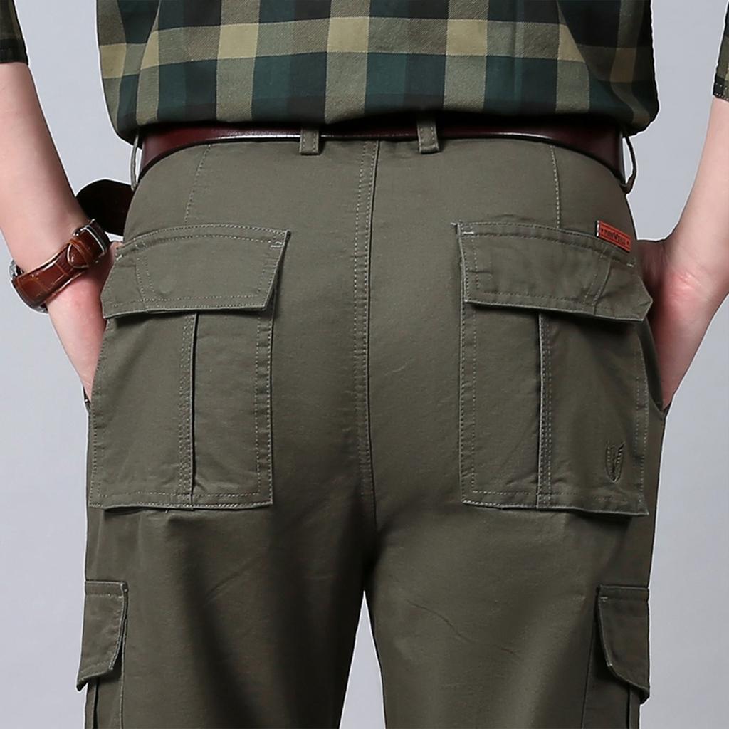 Men's Cross-border Plus Size Work Pants With Multiple Pockets, Casual Pants,  Cotton Pants