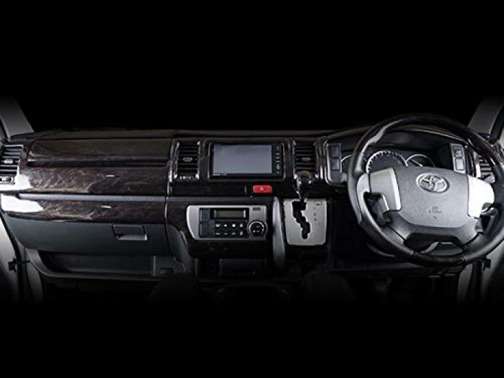 Dark Prime Interior 16 Black Mahogany Wood Grain for Toyota Hiace 200 Series 7th Standard TRISTAR'S Panel, Panels, (4th, 5th, 6th, Generation, S-GL,