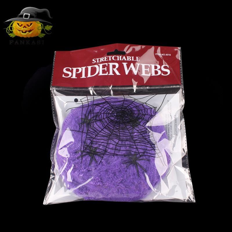 

1-20 шт. Хэллоуин Эластичный Хлопок Паутина Паутина Ужас Реквизит для Дома с Привидениями Бар Вечеринка Сцена Страшное Украшение Дисплей Использование 1PC фиолетовый
