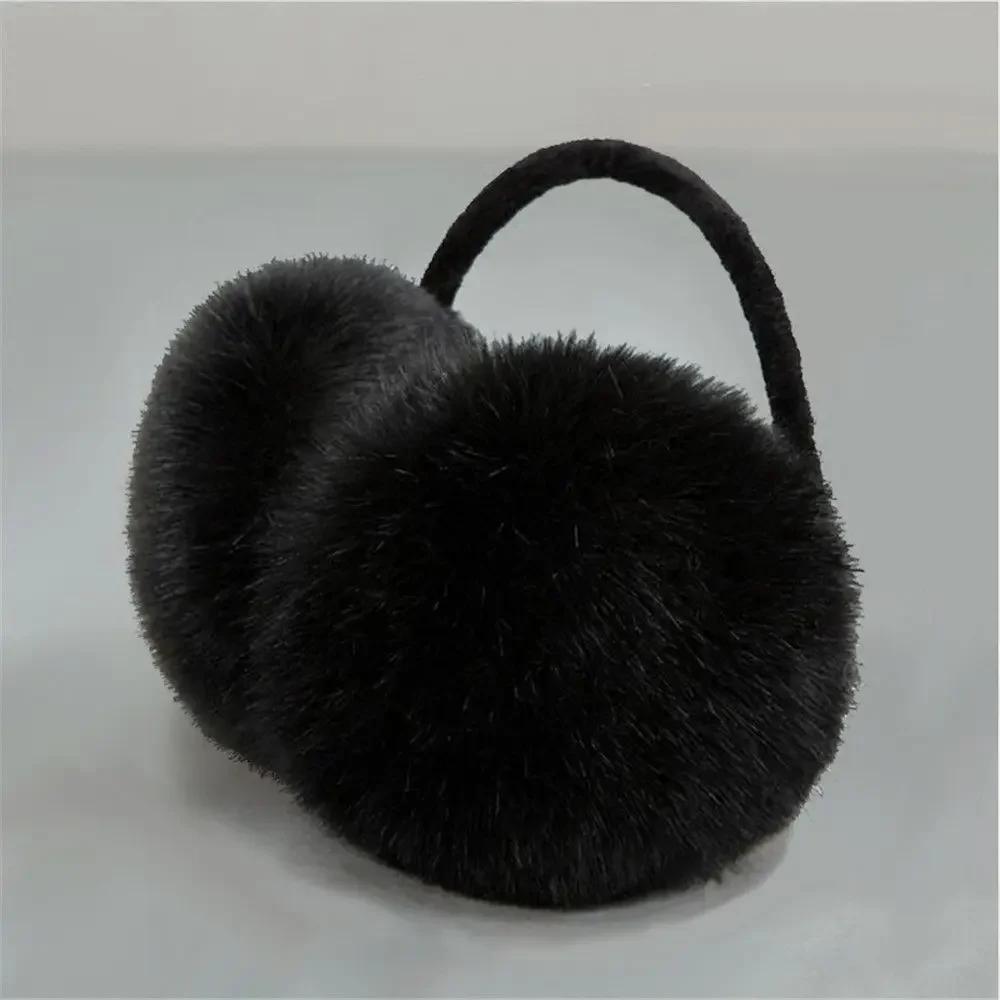Morbido peluche scaldino per le orecchie inverno caldo paraorecchie per donna uomo moda colore solido paraorecchie protezione dal freddo esterno paraorecchie copertura per l'orecchio