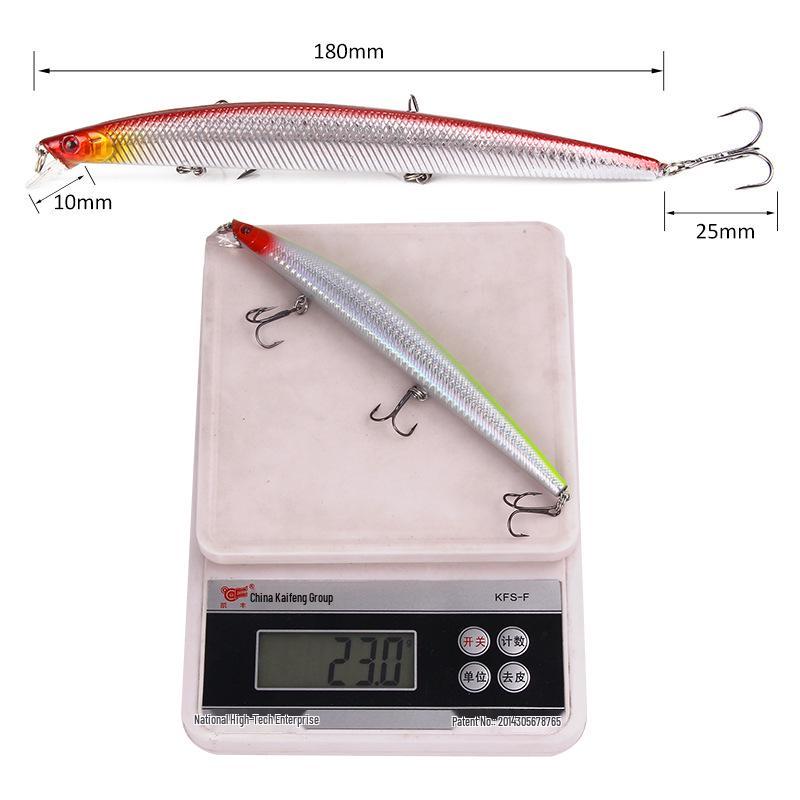 18cm/23g Long Casting Minnow Lure - Sea Fishing, Hard Simulation Bait