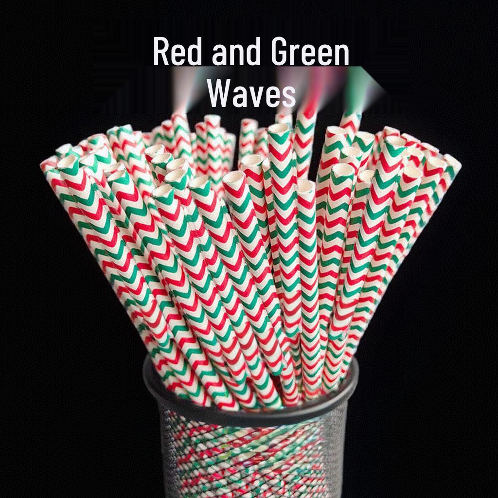 Individually Wrapped Biodegradable Striped Paper Straws