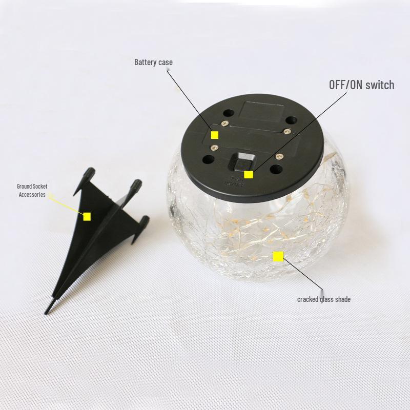 Silicone Sealed Outdoor Solar Crackle Lawn and Patio Light