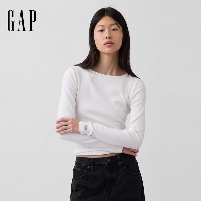 

Женская футболка с длинным рукавом Gap из смесовой хлопково-модальной ткани с вырезом на спине и завязками S US