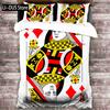 Copripiumino Re Donna Poker Moderno Set Biancheria da Letto Gioco di Carte Gamer Copripiumino Gioco d'Azzardo Atletica Copripiumino in Poliestere