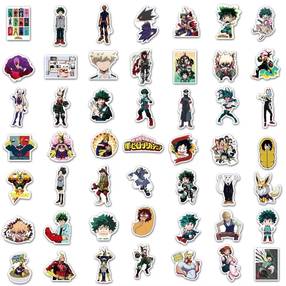 1050 100Pcs My Hero Academia Stickers Deku Japanese Anime Boku No Hero Academia Sticker Bakugou Katsuki All Might Decal Toy