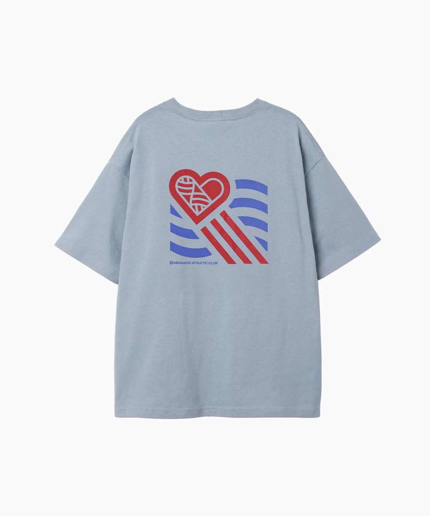 Minasu Wave Hearttrack Graphic T Shirt_Skyblue