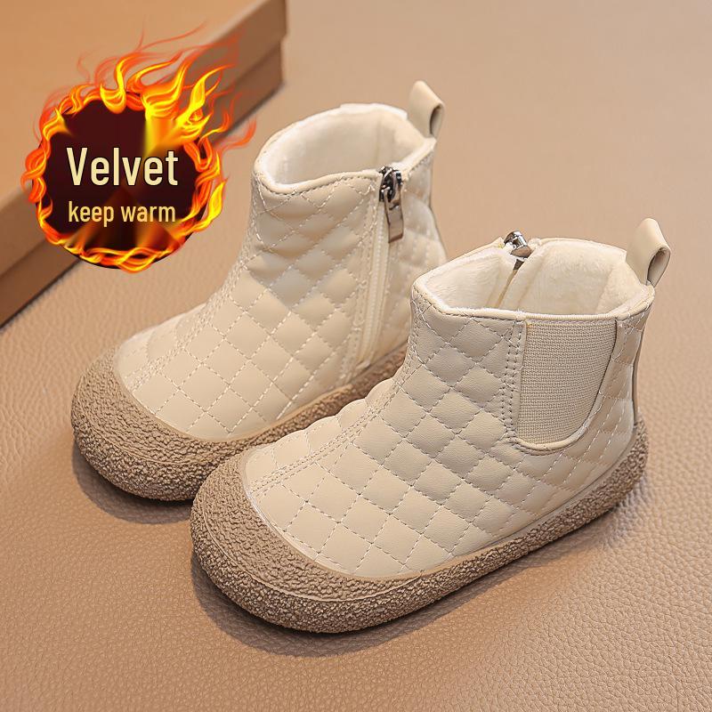 Kids' Winter Velvet Boots: Soft, Warm, Double Cotton Martin Boots with Comfortable Sole for Boys and Girls