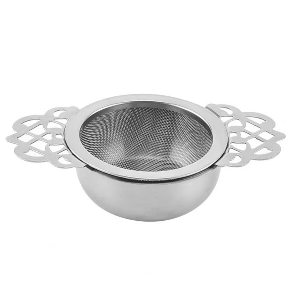 Fine Mesh Hanging Tea Strainer Stainless Steel Lace Tea Infuser Double Ear Tea Filter Restaurant