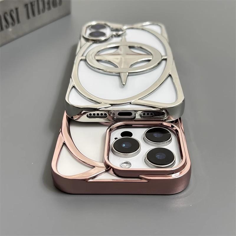 Applicable To Apple 16 ProMax Hollow Magnetic Suction Mobile Phone Case Electroplating IPhone 15 Matte Heat Dissipation 14 Anti Fall Soft Sleeve