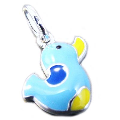[G1066] - Blue 'Tender Duck' Silver Pendant