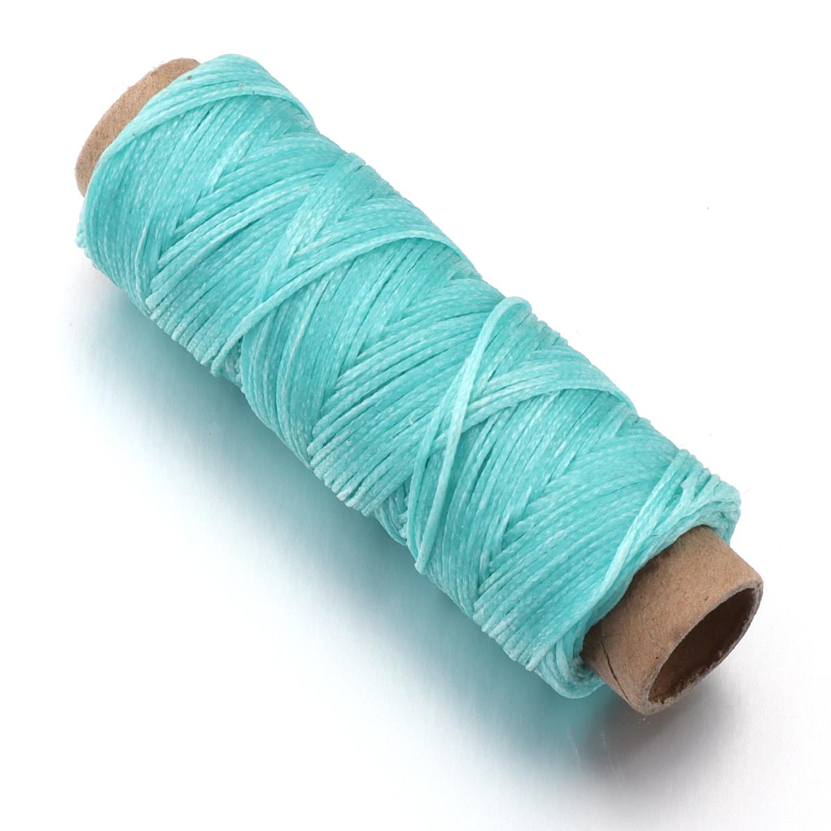 

50yard/roll 150D Thickness Leather Waxed Thread Cord 1.0mm Thread For Hand Stitching Leather Cord DIY Bracelet Jewelry Making светло-синий