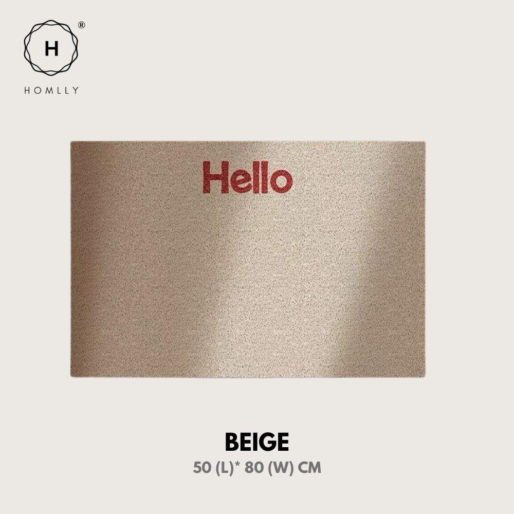 Homlly Hello Washable Non-Slip Coil Soft Entrance Door Mat (X2PCS)