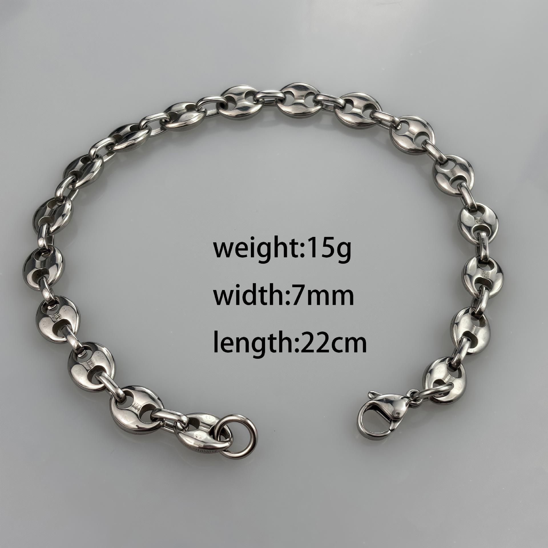 

Комплект ланцюжка та браслета з кавових зерен з покриттям 18-каратним золотом Stainless Steel