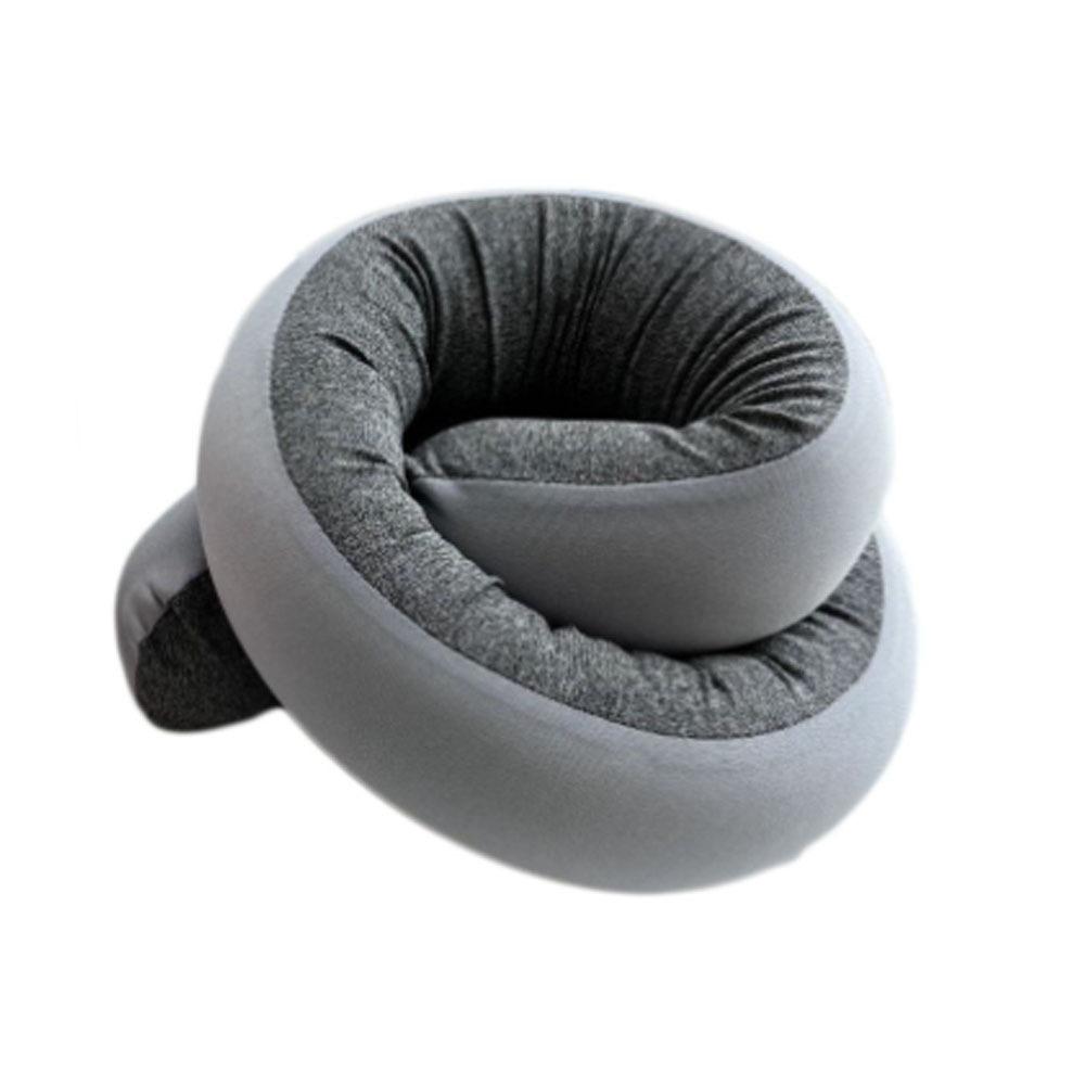 Freely Shapeable Travel Pillow Portable Easy to Storage Travel Neck Pillow Nylon Adjustable Spiral Wrapping Cushio Office