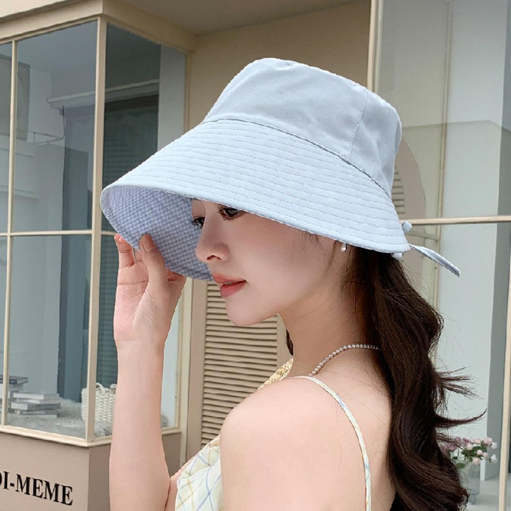 Double-Sided Fisherman Hat Wide Brim Bucket Cap Casual Sun Hat Women