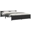 Solid Wood Bed Black 135 x 190 cm