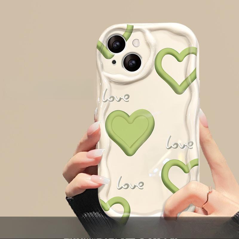 Green Love Suitable for Opporeno10/9/8 Mobile Phone Case R17/15 Transparent All-inclusive A97/93 Soft Shell Girls