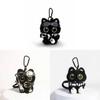 Punk Rock Black Cat Plush Toy With Guitar And Scarf For Teen Gift