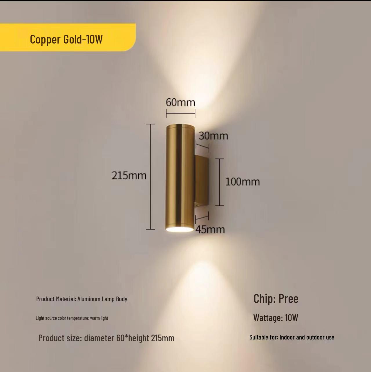 

Outdoor Dual-Head Wall Light for Courtyard, Corridor, Patio, Gate, and Villa Exteriors