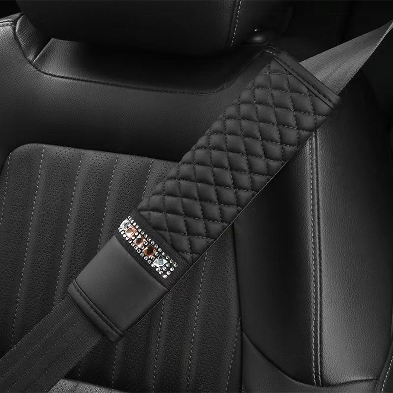 Embroidered Diamond Car Seat Belt Shoulder Pad - Universal Fit for All Seasons
