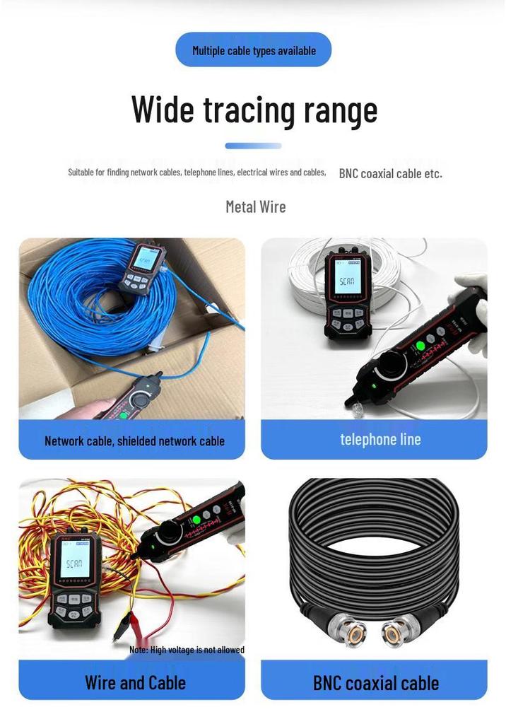 NF-918S Network Tester: Anti-Interference Ethernet Cable, PoE Line Tracker & Red Light Charging Pen