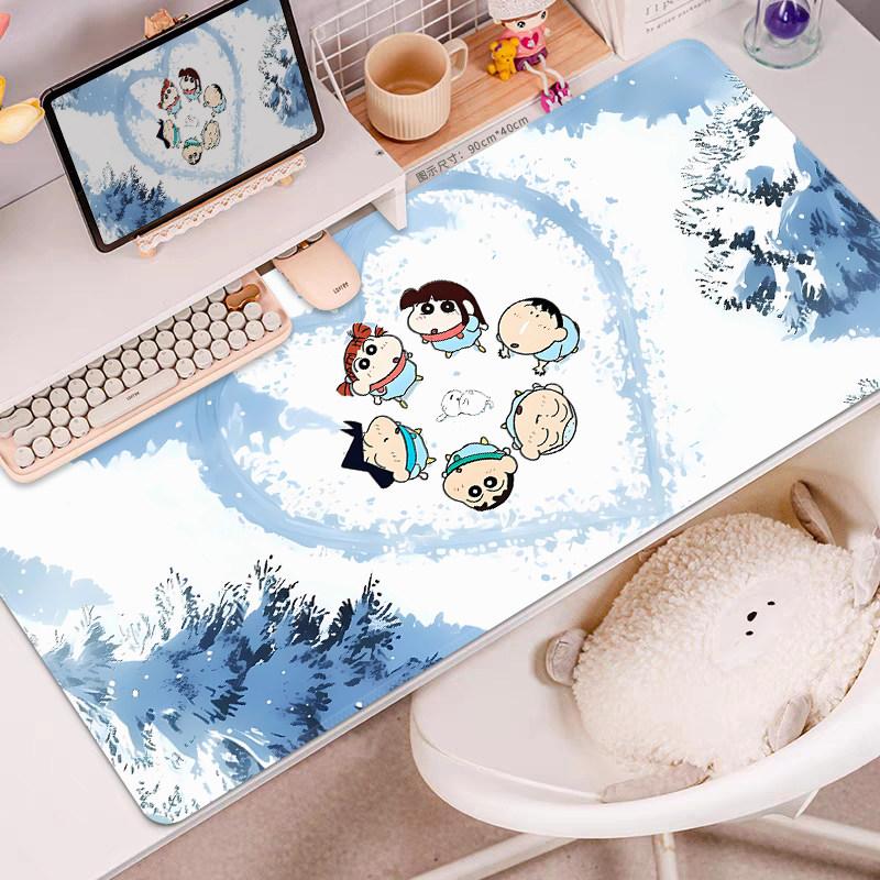Nieuwe Leuke Crayon Shinchan Antislip Leer Muismat Extra Grote Bureau Mat Leuke Kantoor Toetsenbord Mat Schrijftafel Mat voor Meisjes